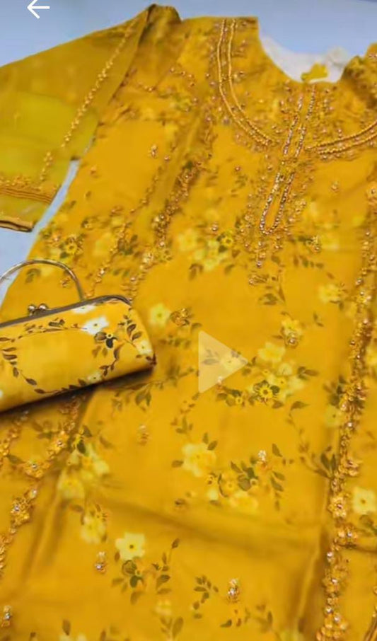 Women’s Semi-Formal 3-Piece Suit – Sun Yellow with Matching Clutch